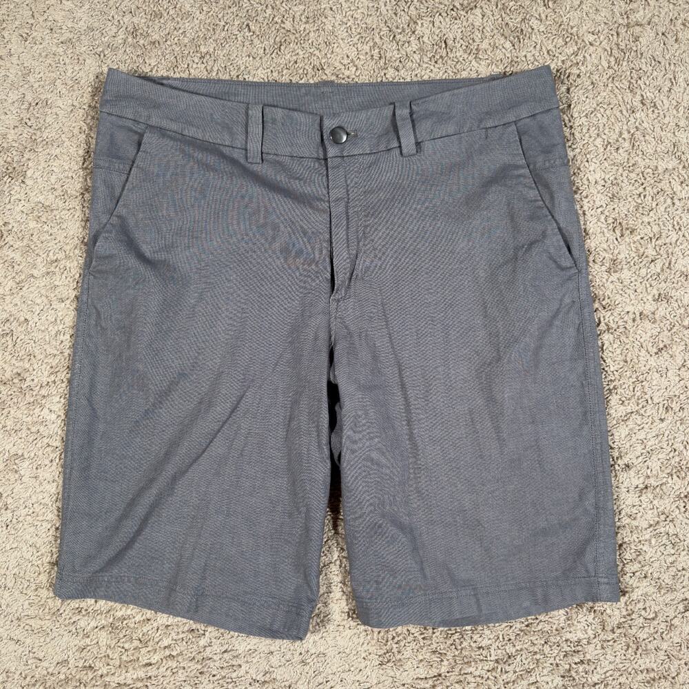 Mens Lululemon The Works Shorts 11" Gray Chino Stretch (34-35) Casual Golf